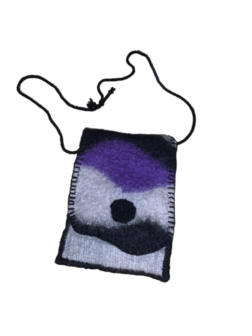 Women's Unbranded One Size Grey Purple Black Felted Crossbody Bag